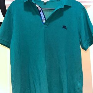 Burberry Teal Polo Shirt for Men